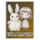 Whimsical Girl and Patchwork Bunny Notebook ノートブック (正面)