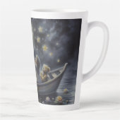 Whimsical Girl Moon Dream Fantasy Scene カフェラテマグ (右)