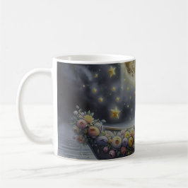 Whimsical Girl Moon Dream Fantasy Scene コーヒーマグカップ