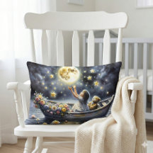 Whimsical Girl Moon Dream Fantasy Scene