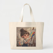 Whimsical Girl Tote Bag ラージトートバッグ (正面)