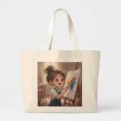 Whimsical Girl Tote Bag ラージトートバッグ (正面)
