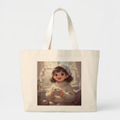 Whimsical Girl Tote Bag ラージトートバッグ (正面)