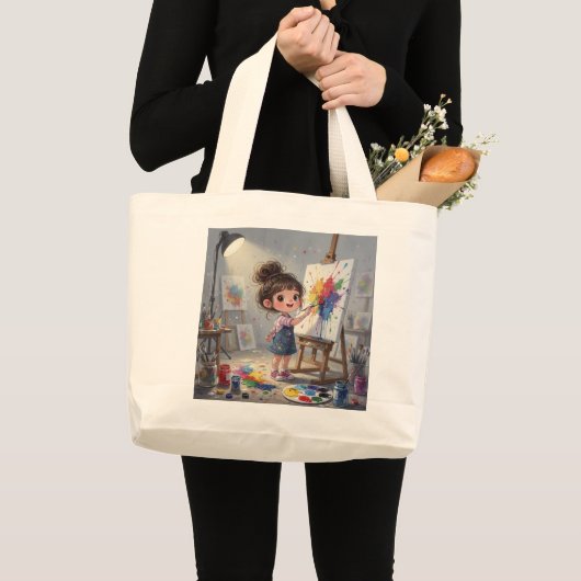Whimsical Girl Tote Bag ラージトートバッグ (正面(商品))