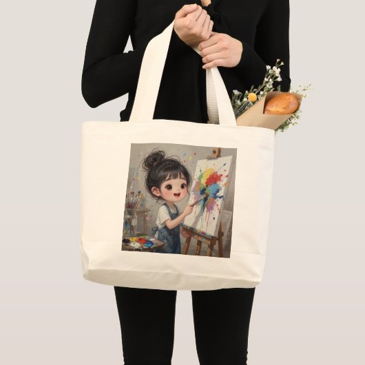 Whimsical Girl Tote Bag ラージトートバッグ (正面(商品))
