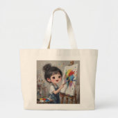 Whimsical Girl Tote Bag ラージトートバッグ (正面)