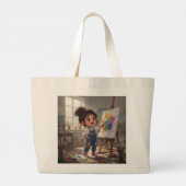 Whimsical Girl Tote Bag ラージトートバッグ (裏面)