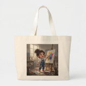 Whimsical Girl Tote Bag ラージトートバッグ (正面)