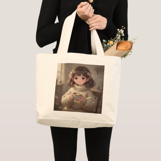 Whimsical Girl Tote Bag ラージトートバッグ (正面(商品))