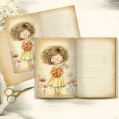 Whimsical Girl Vintage Junk Journal Page
