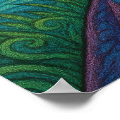 Whimsical Girl with Black Cat Under Crescent Moon ポスター (角)