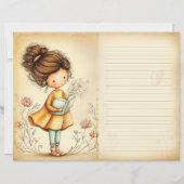 Whimsical Girl with Book Junk Journal Page (正面)
