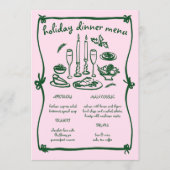 Whimsical Girly Christmas Holiday Dinner Party メニュー (正面)