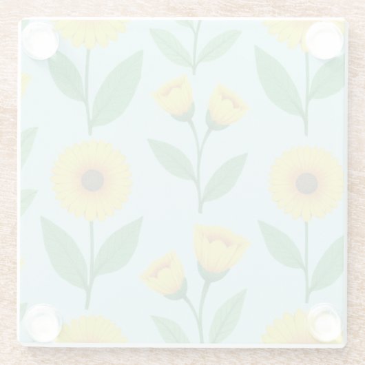 Whimsical Glee Bloom ガラスコースター (裏面)