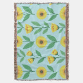 Whimsical Glee Bloom スローブランケット (正面縦)