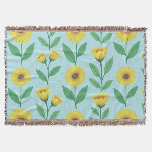 Whimsical Glee Bloom スローブランケット (正面)
