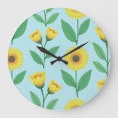 Whimsical Glee Bloom ラージ壁時計 (正面)