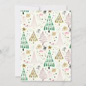  whimsical glitter Christmas tree holiday party 招待状 (裏面)