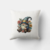 Whimsical Gnome with Flowers クッション (裏面)