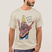 Whimsical Gnome with Peace Guitar, Groovy 60s Vibe Tシャツ (正面)