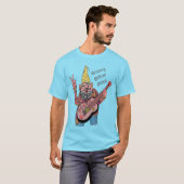 Whimsical Gnome with Peace Guitar, Groovy 60s Vibe Tシャツ (正面フル)
