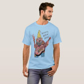 Whimsical Gnome with Peace Guitar, Groovy 60s Vibe Tシャツ (正面フル)