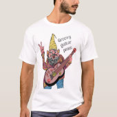 Whimsical Gnome with Peace Guitar, Groovy 60s Vibe Tシャツ (正面)