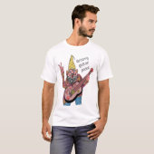 Whimsical Gnome with Peace Guitar, Groovy 60s Vibe Tシャツ (正面フル)