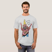 Whimsical Gnome with Peace Guitar, Groovy 60s Vibe Tシャツ (正面フル)