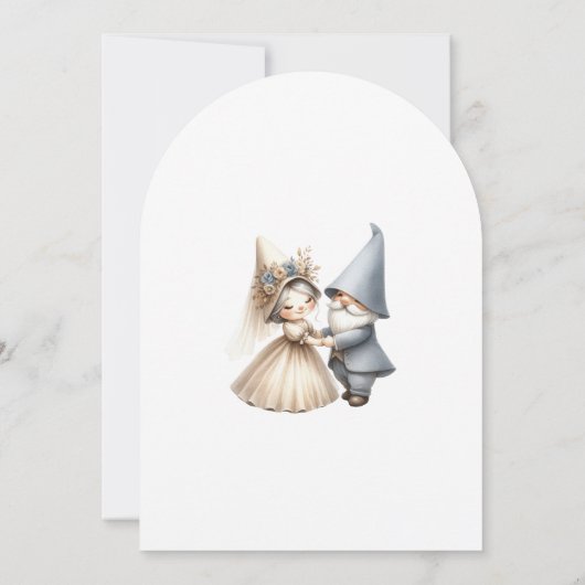 Whimsical Gnomes Fun Wedding Invitation  招待状 (裏面)