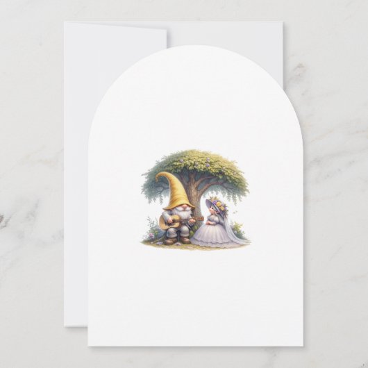 Whimsical Gnomes Fun Wedding Invitation  招待状 (裏面)