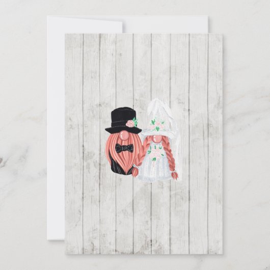 Whimsical Gnomes Fun Wedding Invitation  招待状 (裏面)