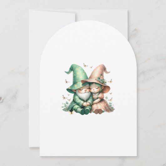 Whimsical Gnomes Fun Wedding Invitation  招待状 (裏面)