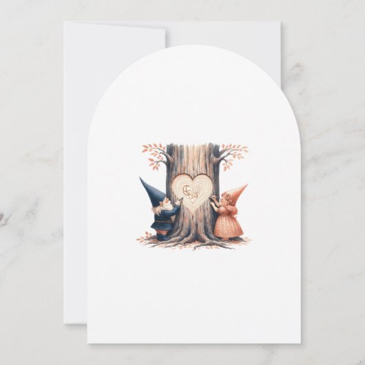 Whimsical Gnomes Fun Wedding Invitation 招待状 (裏面)