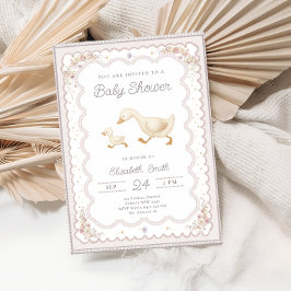Whimsical Goose Boho Gender Neutral Baby Shower 招待状