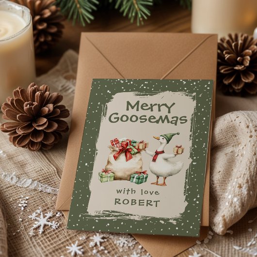 Whimsical Goose Classroom Christmas シーズンカード