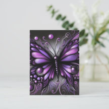 Whimsical Gothic Butterfly Purple Black Colorful