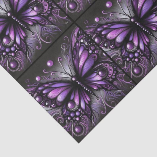 Whimsical Gothic Butterfly Purple Decoupage 薄葉紙 (詳細)