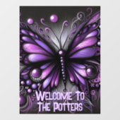 Whimsical Gothic Butterfly Purple Personalized ウィンドウサイン (シート)