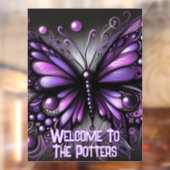 Whimsical Gothic Butterfly Purple Personalized ウィンドウサイン (シート2)