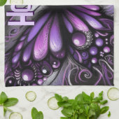 Whimsical Gothic Butterfly Purple Personalized キッチンタオル (折り畳み)