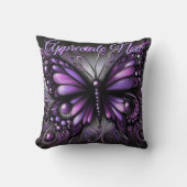 Whimsical Gothic Butterfly Purple Personalized クッション (正面)