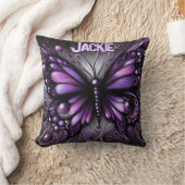 Whimsical Gothic Butterfly Purple Personalized クッション (ブランケット)