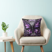 Whimsical Gothic Butterfly Purple Personalized クッション (椅子)
