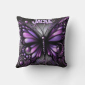 Whimsical Gothic Butterfly Purple Personalized クッション (裏面)
