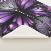 Whimsical Gothic Butterfly Purple Personalized シェルパブランケット (3/4)