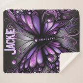 Whimsical Gothic Butterfly Purple Personalized シェルパブランケット (正面(横))