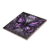 Whimsical Gothic Butterfly Purple Personalized タイル (側面)
