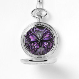Whimsical Gothic Butterfly Purple Personalized 腕時計