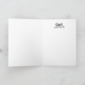 Whimsical Graduation Cap with Bow & Pearls Script サンキューカード (内部)